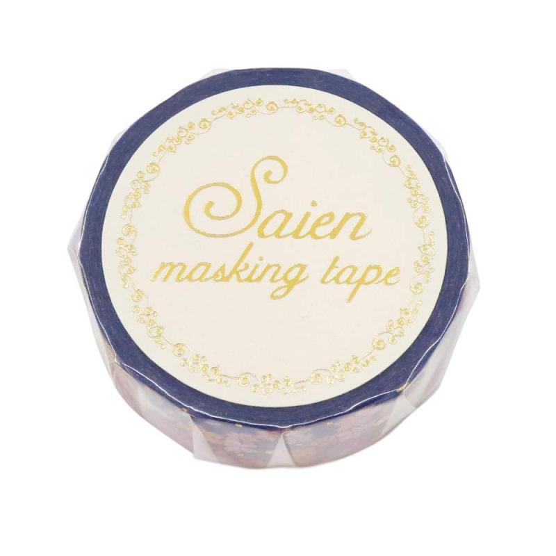 SAIEN 春の宵 15mm×7m マスキングテープ 春 季節 猫 動物 かわいい 和紙テープ UR-3086