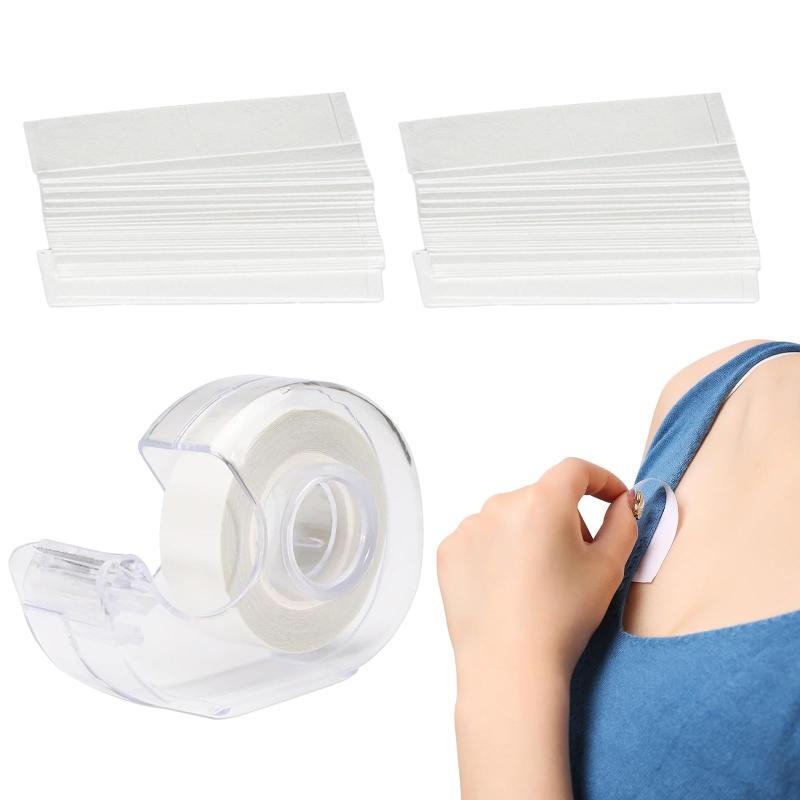 Sellerian 衣類用両面テープ 肩紐ずり落ち防止 肌ピタ両面テープ 布用 72枚＋5m ランジェリーテープ ちらみえ防止 胸元シール 衣類用/肌用/固定用 着崩れ防止 持ち運びや 多用途 [並行輸入品]