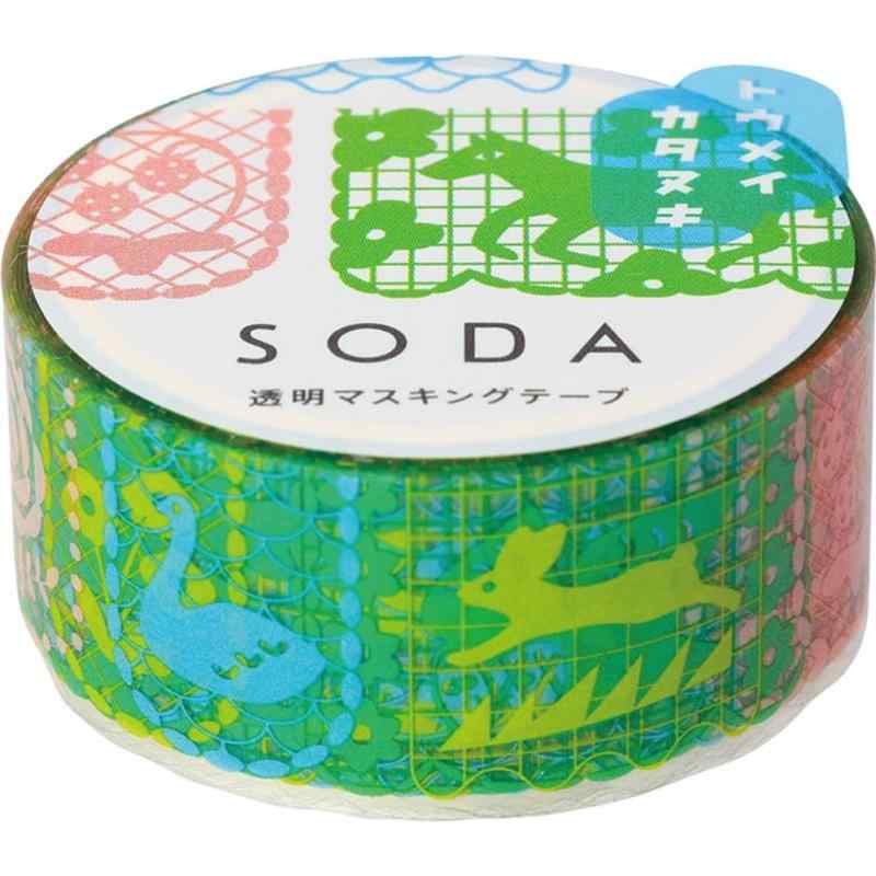 キングジム(Kingjim) マスキングテープ SODA 透明 幅20mm キリエ CMTD20-006貼ってはがせる透明フィルムのマスキングテープ幅広いデコレーションに活用できます【テープ幅】20mm 【テープの長さ】3m【柄】キリエ 【材質】PET素材
