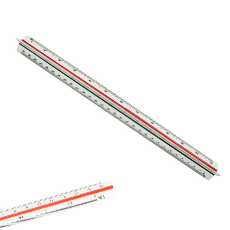 LOYELEY 三角スケール 30cm 定規 縮尺 製図用品 特殊縮尺目盛 1/100 1/200 1/250 1/300 1/400 1/500 の6目盛 建築図面用 工業用スケール