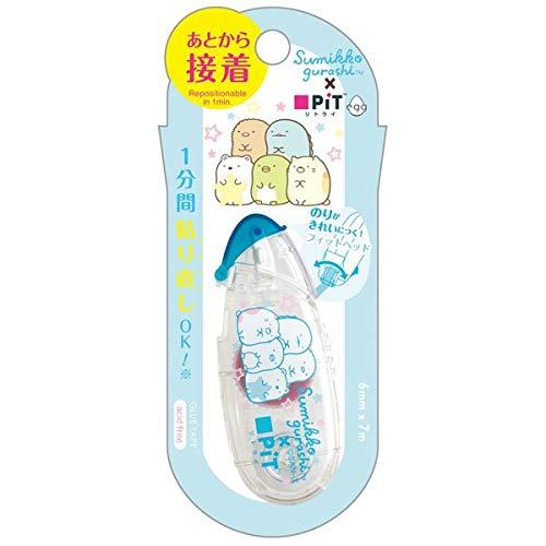 サンエックス ピットリトライエッグ テープのり すみっコぐらし ブルー【サイズ】本体=H28×W69×D19mm、テープ=幅6mm×7m