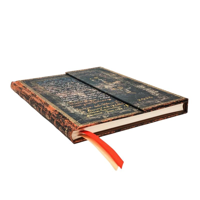 Paperblanks/ペーパーブランクス 2026年度 英語版ダイアリー ハードカバー Michelangelo, Handwriting ウルトラ DE0801-0 2