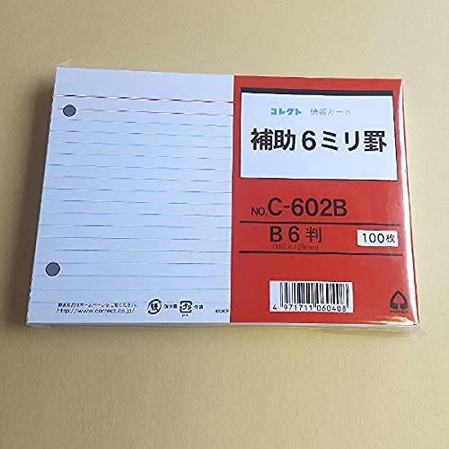 コレクト 情報カード B6 補助 6ミリ罫 2穴 C-602B skylight-10512708 スカイライト サンプル画像3