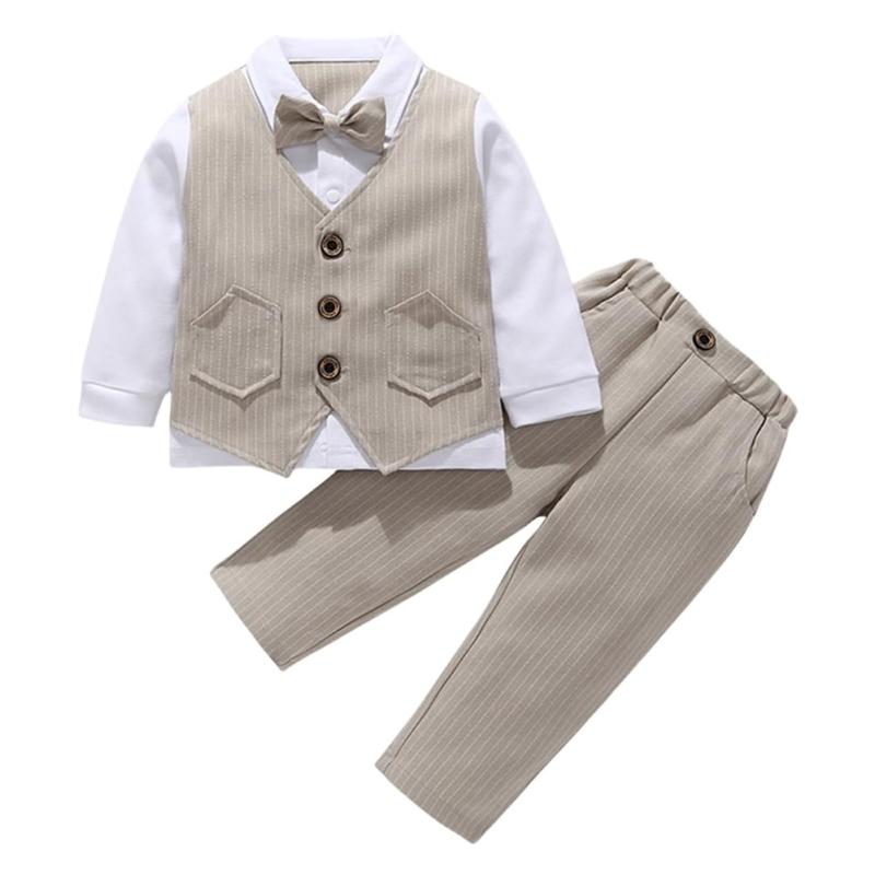 [Suerba] ベビーフォーマル 男の子 スーツ ベスト 子供服 子供タキシード 上下セット 七五三 結婚式