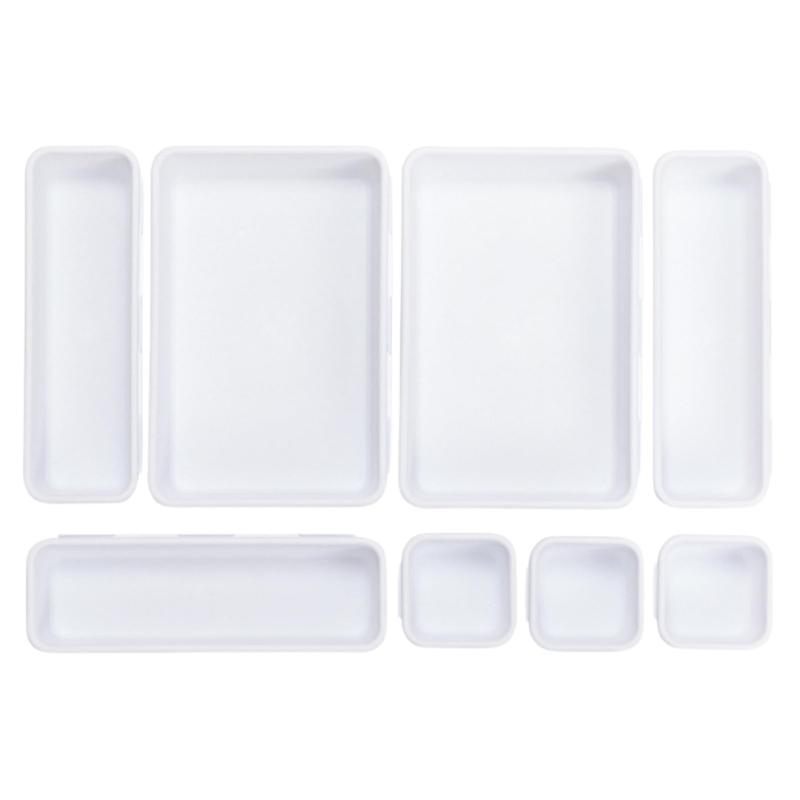 Riblind 引き出し仕切り 収納トレイ カトラリーケース 文房具 小物 収納 化粧品 トレイ 8個セット