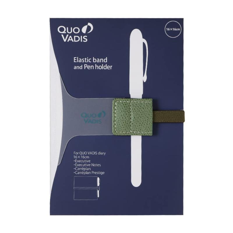 クオバディス ダイアリーバンド&ペンホルダー 16x16cm手帳用 セージグリーン QUOVADIS qvband1616sg