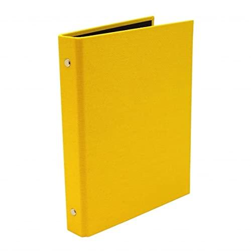 KDMオリジナル A5 6穴 システム手帳バインダー 帆布 リング径19mm 無地【イエロー】