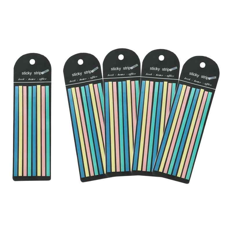 WIICOYK 極細ふせん 半透明 フィルムふせん 付箋 見出し インデックス ノート 単語帳にマークする カラフル 蛍光色 または マカロン色 幅5mmx140mm
