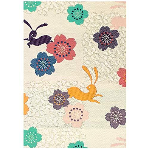 スカイライトの千糸繍院 御朱印帳XL【蜜色桜兎】西陣織 金襴装丁/刺繍文字 蛇腹式48ページ 特大判｜アングル2