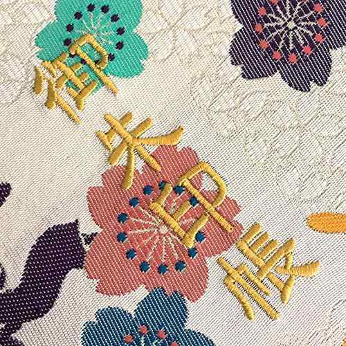 スカイライトの千糸繍院 御朱印帳XL【蜜色桜兎】西陣織 金襴装丁/刺繍文字 蛇腹式48ページ 特大判｜アングル3
