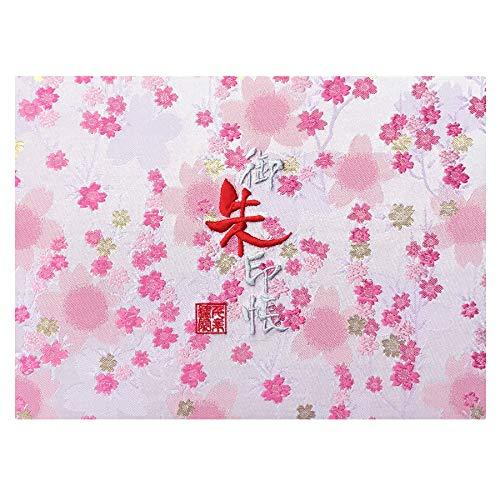 千糸繍院 御朱印帳WL【桃色零桜】西陣織 金襴装丁/刺繍文字 蛇腹式48ページ 見開き大判高価な西陣織の金襴生地で装丁した全48ページの蛇腹式の見開き大判サイズの御朱印帳です。表紙の「御朱印帳」文字はカッコイイ筆文字書体を刺繍で仕上げていますので、文字に立体感があります。本文（ご朱印ページ）は、レギュラータイプの上質で厚みのある白色奉書紙もしくは当店が御朱印帳専用に抄いたオリジナルで、白色奉書紙より更に厚みがあり墨書きに最適で裏写りの少ない生成りの特選奉書紙の2種ございます。手漉きの和紙でお包みしています。サイズ：約25cm×18.2cm×1.7cm／ご朱印スペース：全48ページ（表紙の裏の貼り付けたページを含みます。）