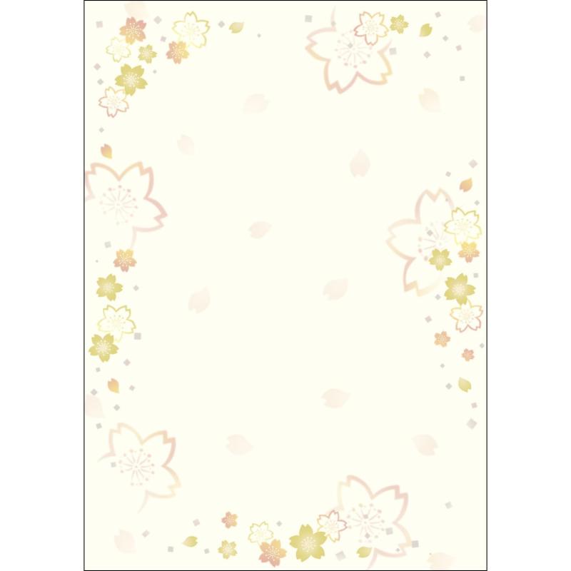 ササガワ インクジェット用紙 和柄用紙 和ごころセット A4 OA対応 金色桜 50枚 4-1045