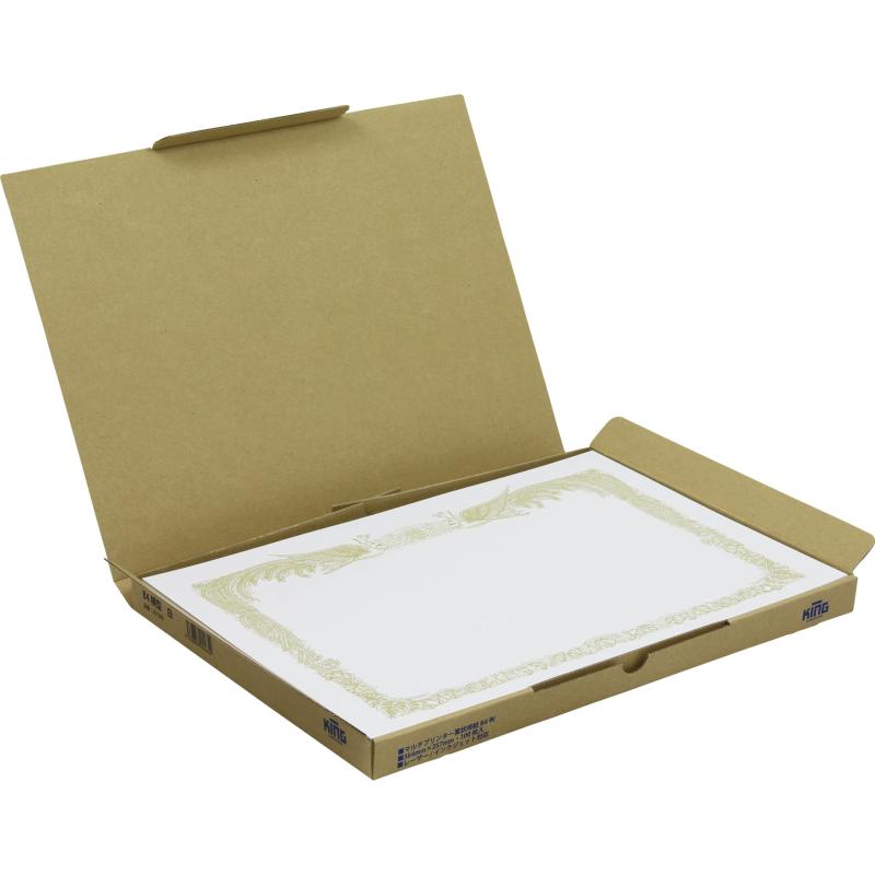 キングコーポレーション 賞状用紙 マルチプリンター用 B4 横型 白 100枚 251305