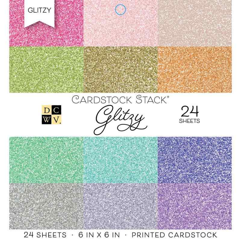 DCWV スペシャリティ スタック - 6 x 6 - Single-Sided - Glitzy - Glitzy Glitter - 24 シート PS-005-00568Specialty - DCWV - Stacks - 6 x 6 - Single-Sided - Glitzy - Glitzy Glitter - 24 SheetsCHN