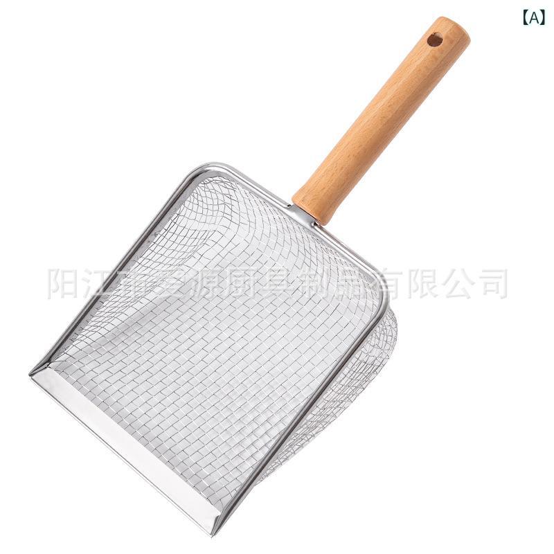 猫 砂 シャベルの 大きい サイズの 栄養 土 ふるいは 砂 漏れ 木の 柄の ルチン 鶏の シャベルを かわ..