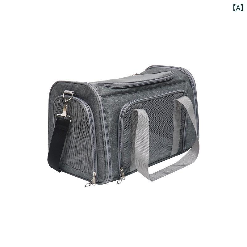 ペット バッグ 外出 携帯 バッグ 折りたたみ可 手提げ 猫 バッグ大 容量 2 匹 小型 ペット 外出 し バ..