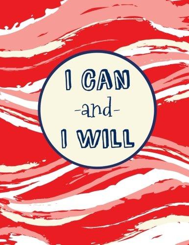 I Can and I Will: 100 Pages Ruled, Notebook, Journal, Diary, Red/Pink Watercolor