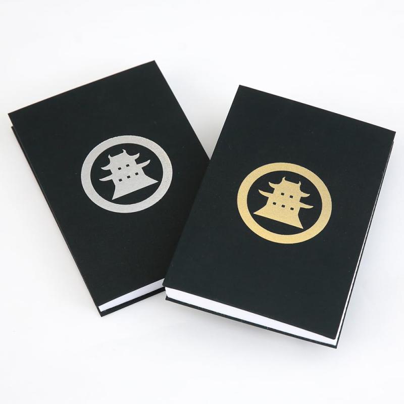 御城印帳 ポケット付 カバー付 ごじょういんちょう 黒布 金箔 銀箔 手作り 城ロゴ お城 御城印めぐり 御朱印めぐり 御城印 城 ニッポン城めぐり