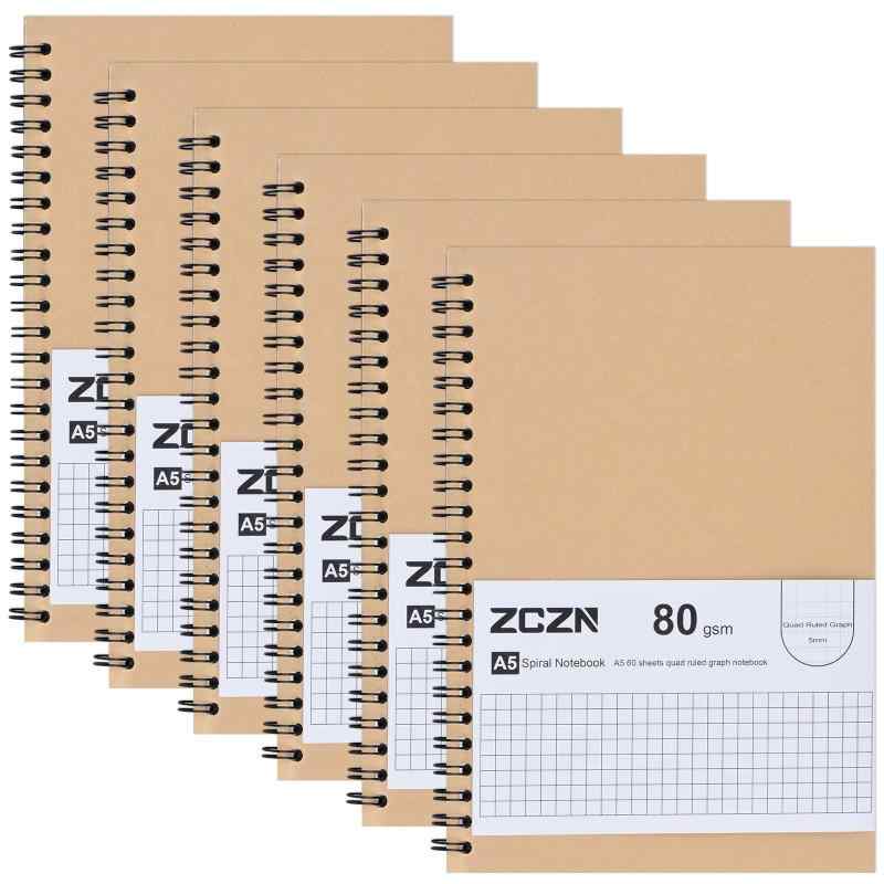 ZCZN リング ノート A5 60枚 6冊セット オフィス 勉強用 ノート