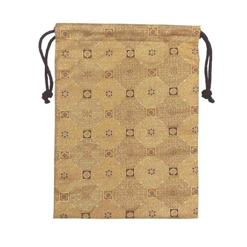 [マシュール] 御朱印帳袋 朱印帳入れ 19×26cm 小物入れ 巾着袋 日本製 金襴 京都 西陣織【蜀江文様】