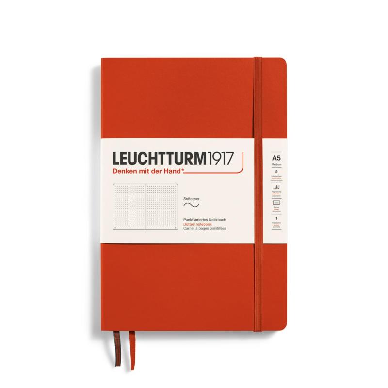 LEUCHTTURM1917/ロイヒトトゥルム Notebooks Softcover Medium (A5) フォックスレッド ソフトカバー ミディアム (A5) ドット 367266