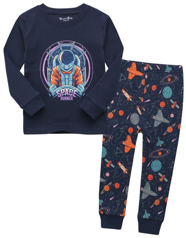 [Vaenait Baby] 12ヶ月-12歳 キッズ 子供 ベビー 動物キャラクター 服 綿100% ルームウェア 長袖 パジャマ 寝間着 上下セット Cotton sleepwear