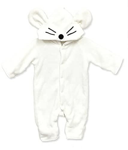 ベビー ファッション ロンパース 両面タオル フリース カバーオール ねずみ 795007 アイボリー サイズ70素材 両面タオルフリース ポリエステル100% フード裏地・手足カバー見返し・背当て:綿100% スムースサイズ 70サイズ：身丈(約)60cm　身巾(約)31cmカラー　アイボリー