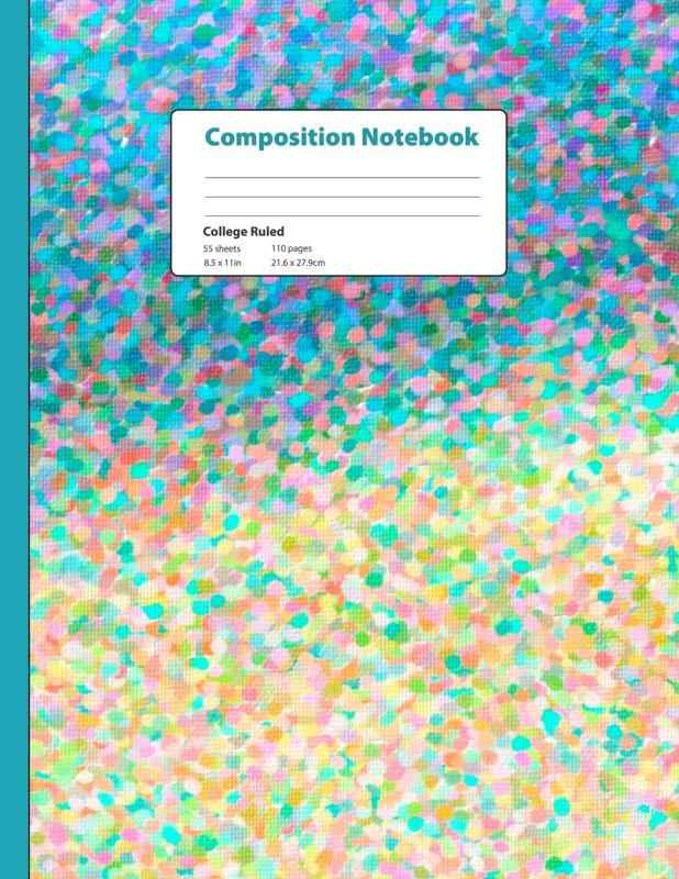 Composition College Ruled: Suerat Style Watercolor Beach View Composition Notebook