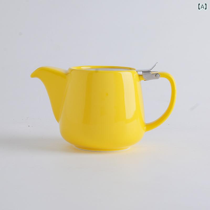 陶磁器の ティーポット 家庭 用 シングル ポット 陶磁器の 茶器 ステンレス フィルター 茶器 ホテルの オフィスは 卸売り できます。