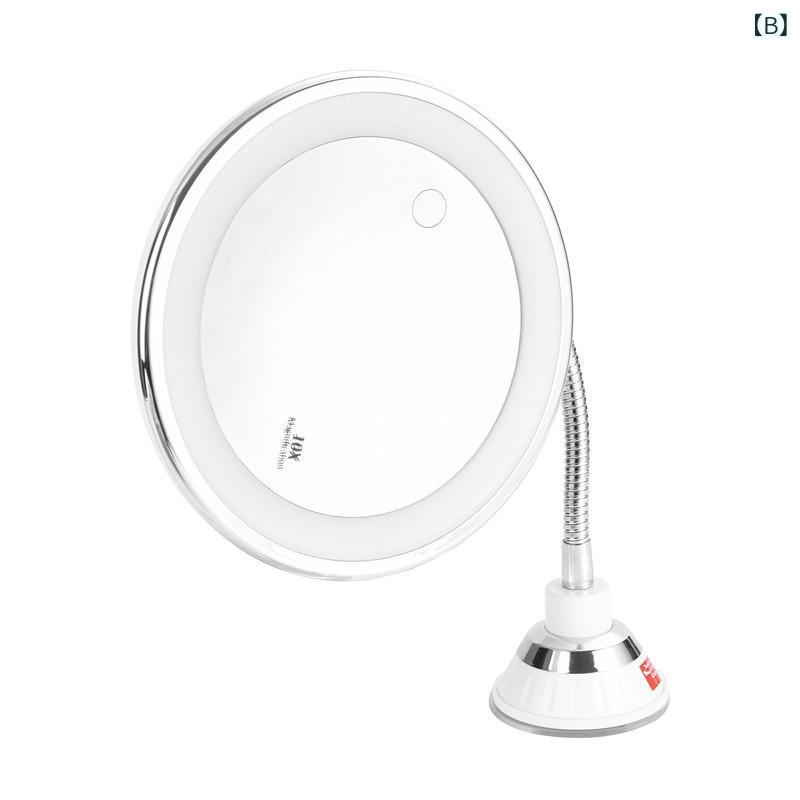 LED 補助 光 付き 化粧 鏡 10 倍 拡大単 三 電池 吸盤 折りたたみ ネットレッドビューティーミラークロスボーダー新 5 倍 2