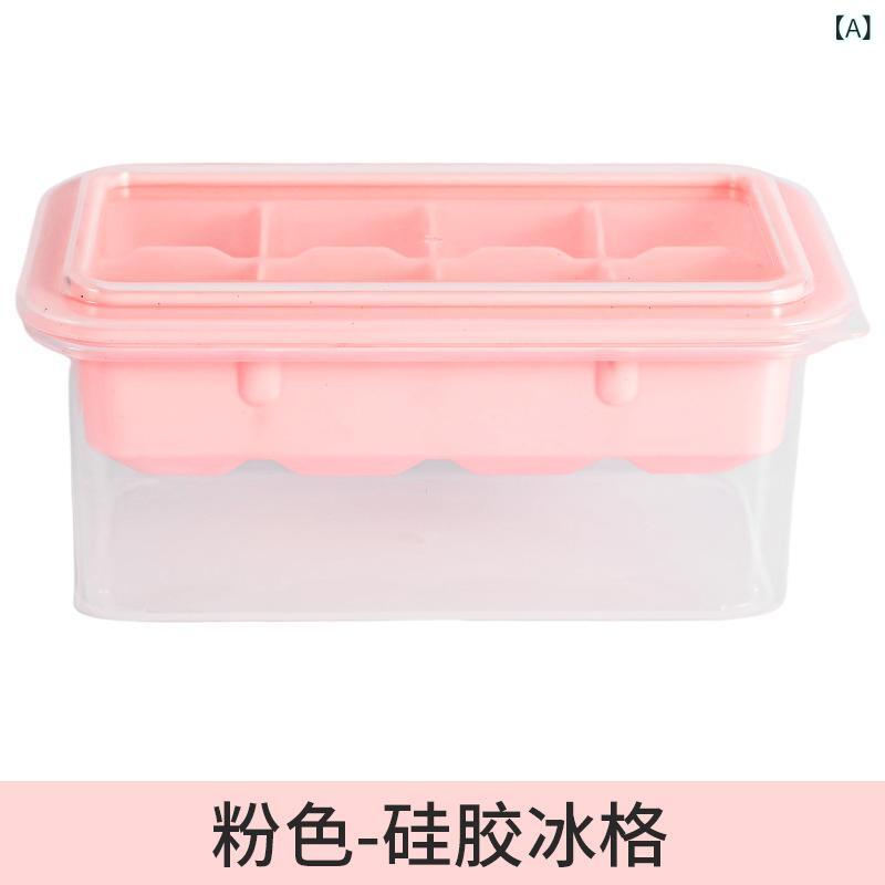 シリコン 製氷 皿 食品 グレード 蓋 付き 冷蔵庫 用 製氷 ボックス 8 穴 正方形 2 穴 ワイン 用 冷凍 ボール 急速 冷凍
