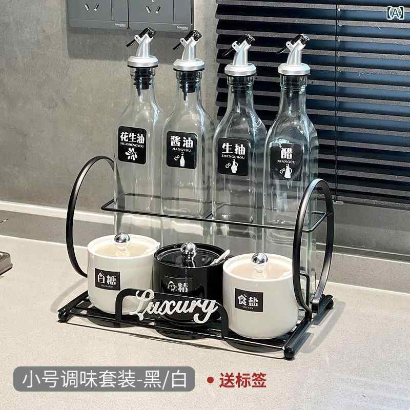 Set - 軽 豪華 キッチン 用品 セラミック 調味 料 缶 セット 家庭 用 好物 調味 料 瓶 セット 高 颜値 調味 料 缶