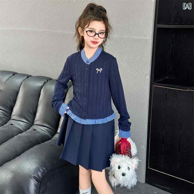 みかんの 虎の 女の子の 偽の 2つの スーツの 2025 春の 服の 新型の 女の子の 甘...