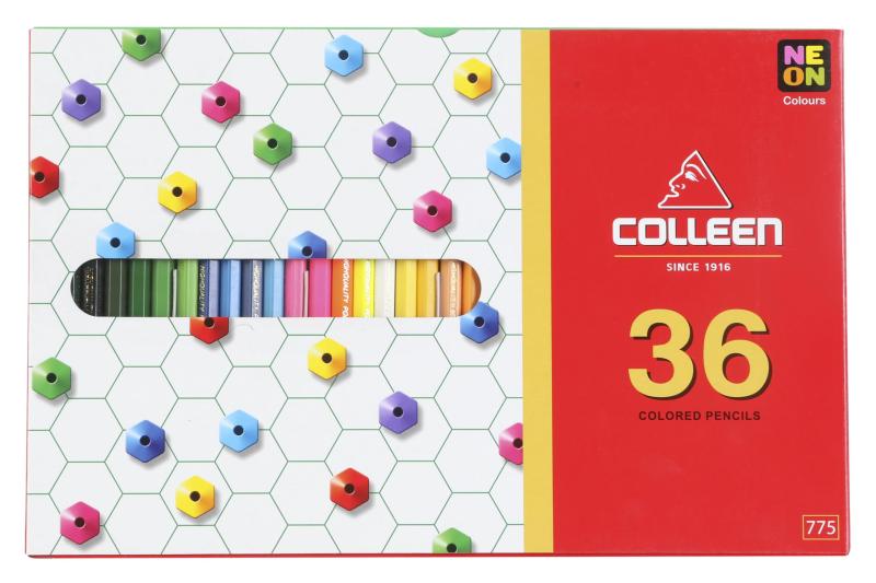 コーリン鉛筆(Colleen Pencil) 775六角 36色紙箱入り色鉛筆 775-36芯は削られていますので購入後すぐにお使いいただけます。