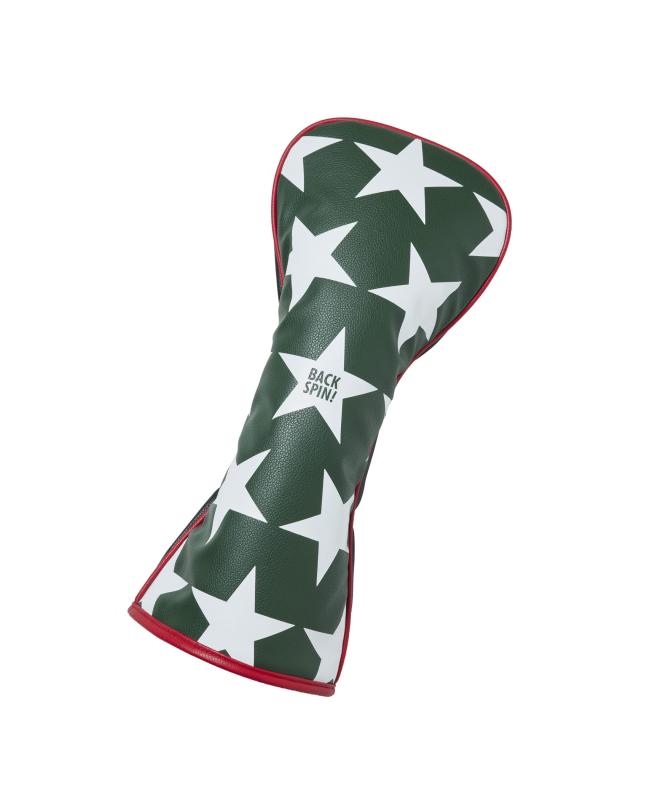 BACK SPIN STAR PU Head Cover for Driver バックスピン 合皮 ヘッドカバー ドライバー用 星柄 おしゃれ 派手 かっこいい ホワイト ブラック レッド