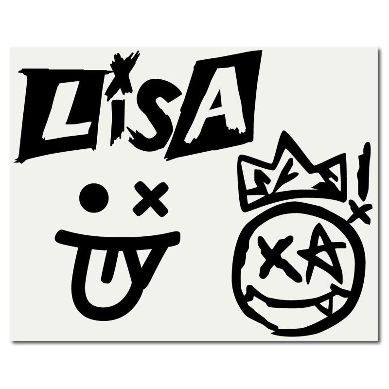 乐天商城 - 絵柄だけ残る ステッカー S 「LiSA」#2 黒 071B