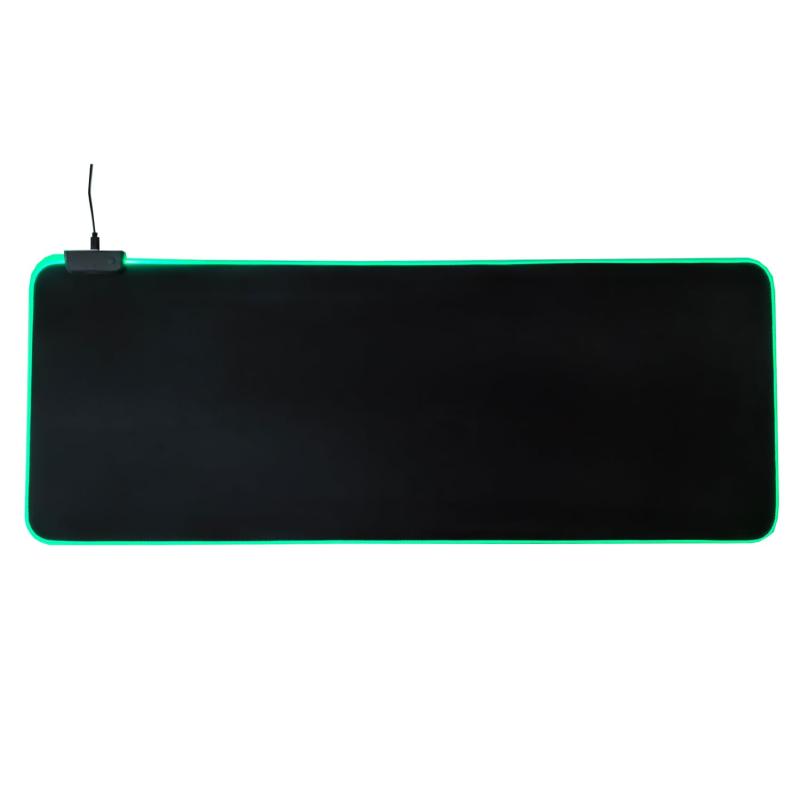 大型ロングデスクパッド LED RGB コンピューター オフィス ゲーマー キーボードとマウスパッド ギャラクシー スペース ポータブル 薄型 クール 滑り止め 旅行 ライトアップマウスパッド ブラ