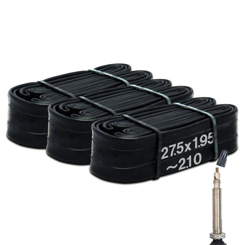 シンコー(Shinko) 自転車 チューブ 3本セット 27インチ 27.5×1.95~2.10 仏式48mm 前後プラス予備チューブ付き 自転車パンク修理 ママチャリ 軽快車 電動自転車 クロスバイク 64735