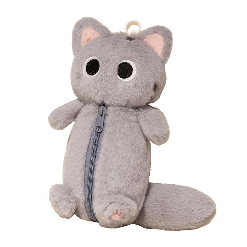 JUSTBOKU ペンケース 猫 筆箱 ぬいぐるみ ねこ ペンポーチ 大容量 可愛い 動物 ふでばこ 筆入れ 高校生 小学生 女の子 男の子 skylight-10656338 スカイライト サンプル画像2