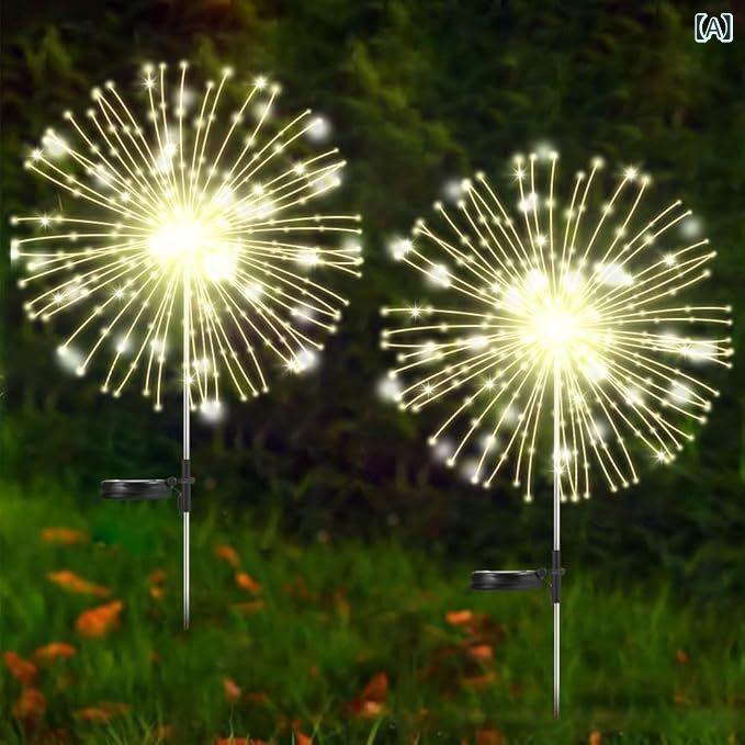 樂天商城 - 国境を 越えた LED ソーラー 式 地面 埋め込み 花火 ライト、 屋外 防水 ガーデン 芝生 装飾 ライト ストリング、 中庭 爆発 星