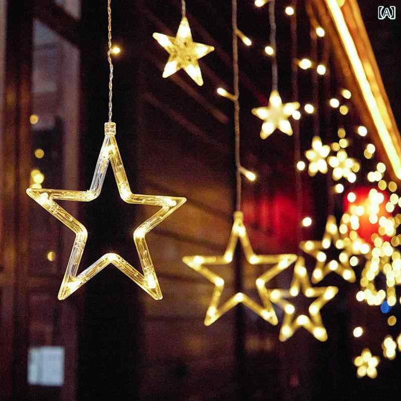 LED ソーラーカーテンライト 星空 クリスマス 装飾 屋内 ホームデコレーションライトストリングライト 卸売