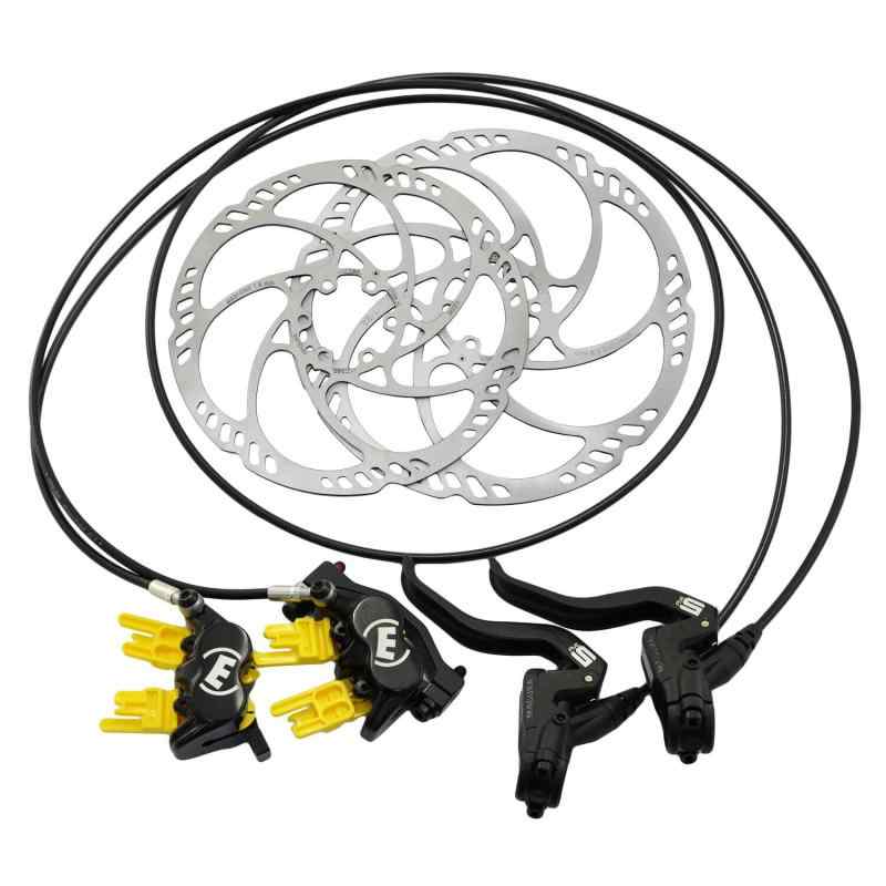 Magura MT5 4-Piston Post Mount Hydraulic Disc Brake Set w/ 180&amp;203mm Rotor (F+R), MG2557