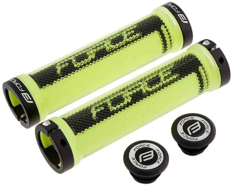 FORCE(フォース) 自転車用 グリップ LOGO ロックリング式 22.2mm径用 スケルトン/...