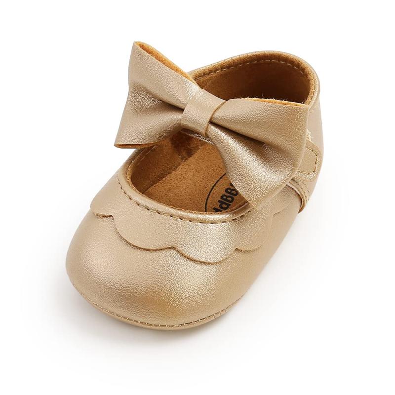 [MK MATT KEELY] ベビーシューズ 女の子 ベビー靴 11cm-13cm リボン スカラップ 柔...