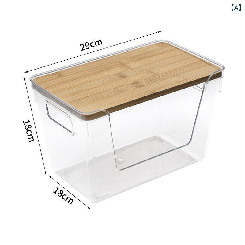 Wall Furniture - 国境を 越えた PET 透明 収納 ケース 家庭 用 キッチン テーブル 収納 ケース多 機能 重ね合わ せ 蓋 付き ゴミ 整理 箱