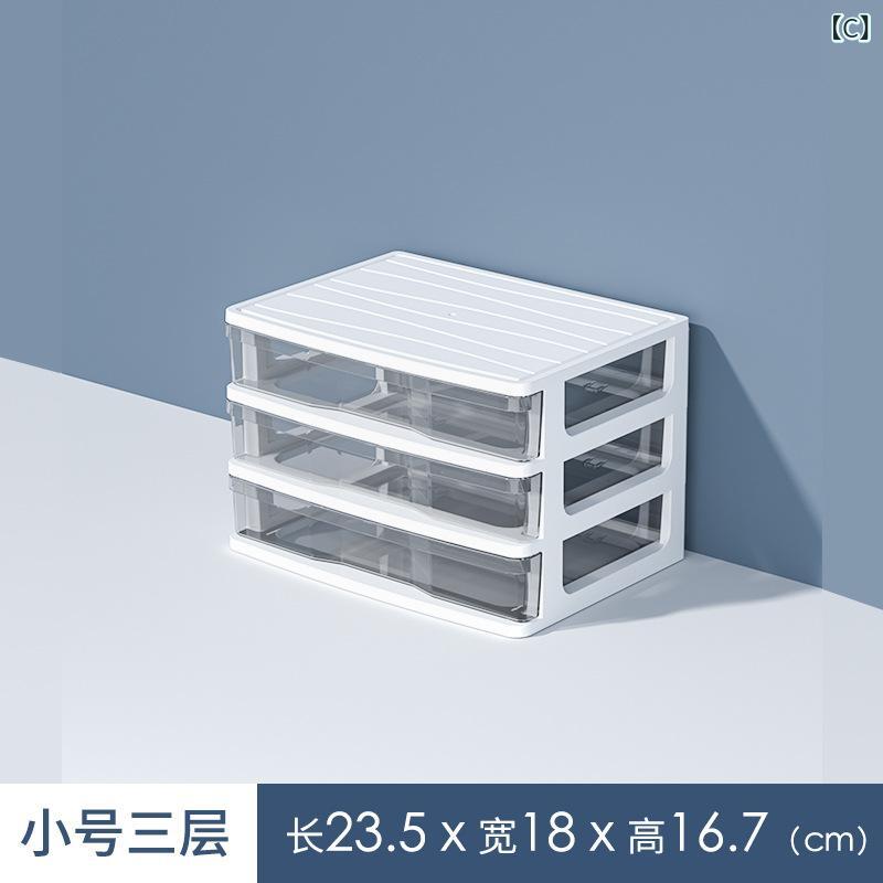 透明 引き出し 収納 ボックス 化粧 品 雑 物 キャビネット デスク トップ 多層 収...