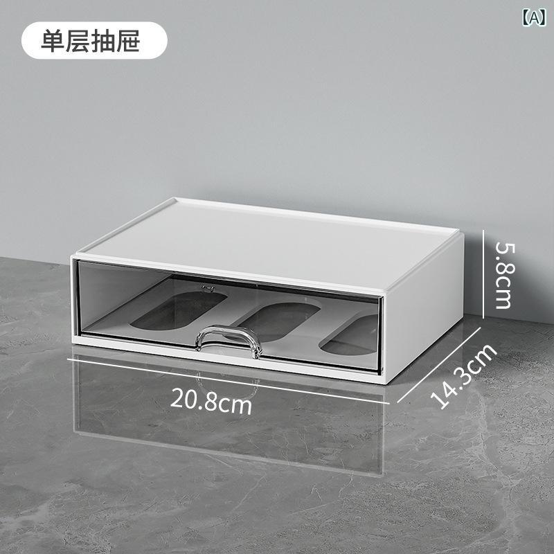 Wall Furniture - デスク トップ 収納 ボックス 収納 オフィス 学生 寮 コンパートメントペンホルダー 透明 引き出し タイプ多 機能 組み合わせ スタック