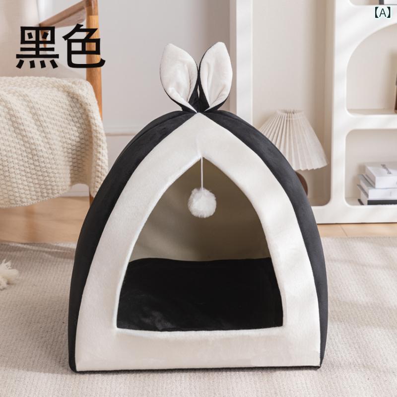 猫 小屋、 犬 小屋、 ペット 小屋、 冬 暖かい 密閉 型 猫 ヴィラ 耳 スタイル 猫...