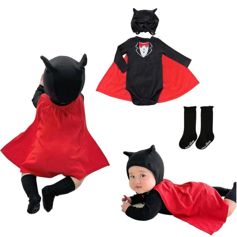 [TUPOLILI] ハロウィン 4点セット 衣装 子供 仮装 ロンパース かわいい