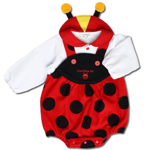 てんとう虫 ladybird ブラウス ロンパース セット 70cm 80cm レッド ベビー コスチューム 衣装 着ぐるみ